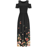 Stylish Floral Short Sleeve Maxi Dress