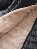 FLEECE QUILTED COTTON THERMAL SLIM ZIPPER DOWN JACKET