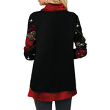 Christmas printed pile of long-sleeved T-shirt women's top