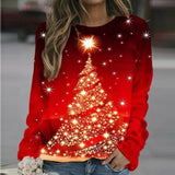 Christmas Landscape Pullover Long Sleeve Large Size Top