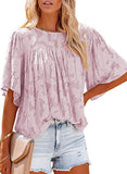 Short Sleeve Lace Chiffon Top