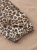 Plus Size Patchwork Leopard Print O-neck Casual Sweatshirt