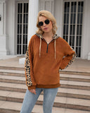 leopard print Plush Sweater Jacket