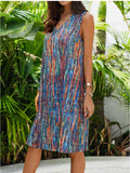 Print V-neck Bohemian Dress