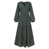 Stylish Ruffle Maxi Casual Puff Sleeve Dress