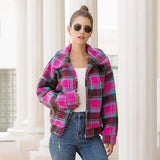 New style plaid wool short coat for autumn and winter