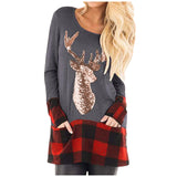 Christmas Reindeer Long Sleeve Top T-shirt