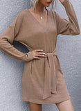 Long Sleeve Cotton-Blend Dresses