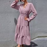 Elegant Vintage Chiffon V-neck Loose Dress