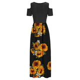 Stylish Floral Short Sleeve Maxi Dress