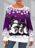 Christmas Snowman Lantern Sleeve Sweatshirt