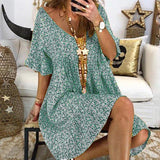 Shirt Sexy V Neck Boho Floral Print Dress