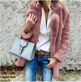 Long Sleeve Lapel Fluffy Coat