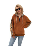 leopard print Plush Sweater Jacket