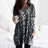 Leopard Print Long-sleeved Casual Loose Top