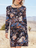 Long Sleeve Round Neck A-line Dress