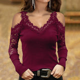 Lace Halter V-neck Net Top