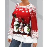 Christmas Snowman Lantern Sleeve Sweatshirt