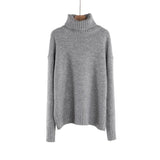 Casual Plain Turtleneck Cashmere Sweater
