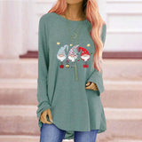 Print Loose Round Neck Long Sleeve T-shirt