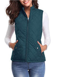 solid color pocket sleeveless zipper cotton vest