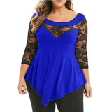 Plus Size Women Casual Irregular Shirt Off Shoulder