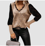 Elegant Lace Knitted Sweater