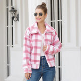 New style plaid wool short coat for autumn and winter