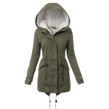 Hooded Long Sleeve Thicken Plus Cashmere Overcoat