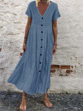 Linen Maxi White Cotton Casual Dresses