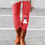 Stretch Pants Casual Christmas Printed