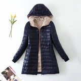 FLEECE QUILTED COTTON THERMAL SLIM ZIPPER DOWN JACKET