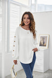 Decorative Button Long Sleeve T Shirt