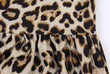 Leopard Print Pocket Design Bodycon Maxi Dress