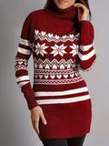 High Collar Christmas Long Sleeve Sweater