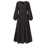 Stylish Ruffle Maxi Casual Puff Sleeve Dress