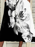 White Floral Pocket A Line Midi Dress