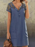 Flower Lace Patchwork Casual Dress