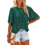 Short Sleeve Lace Chiffon Top