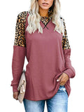 Plus Sizes Leopard Ruffles Vintage Femme Shirts