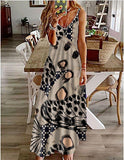 Women Dress Summer 2021 Casual Sleeveless Halter Solid Beach Long Dress