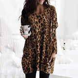 Leopard Print Long-sleeved Casual Loose Top