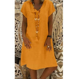 Cotton Casual Big Size Ladies Dress