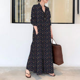 Long sleeve casual long pocket dress