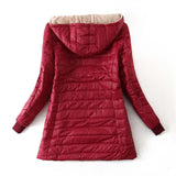 FLEECE QUILTED COTTON THERMAL SLIM ZIPPER DOWN JACKET