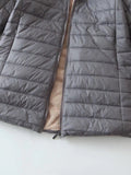 FLEECE QUILTED COTTON THERMAL SLIM ZIPPER DOWN JACKET