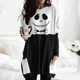 Halloween skull comfortable loose and casual dress