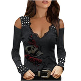 Punk Skull Lace Top