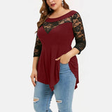 Plus Size Women Casual Irregular Shirt Off Shoulder