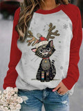 Christmas Santa Cat Print Women's t-shirt
